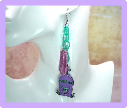 Game Over Pastel Goth Razorblade Earrings