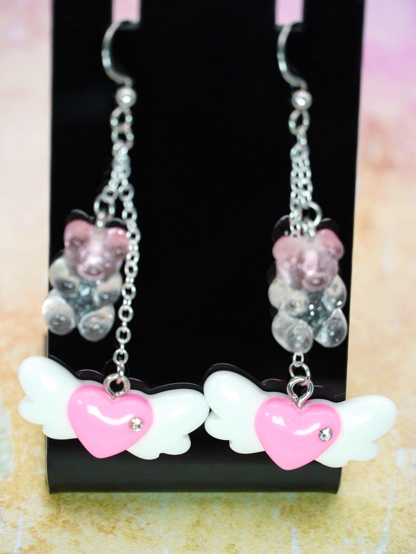 Magic Girl Earrings with Gummy Bears, Magic Girl Japan Earrings, Harajuku Kawaii Earrings, Gift for Girlfriend, Anime Girl Earrings - Dekowaii Jewelry Company