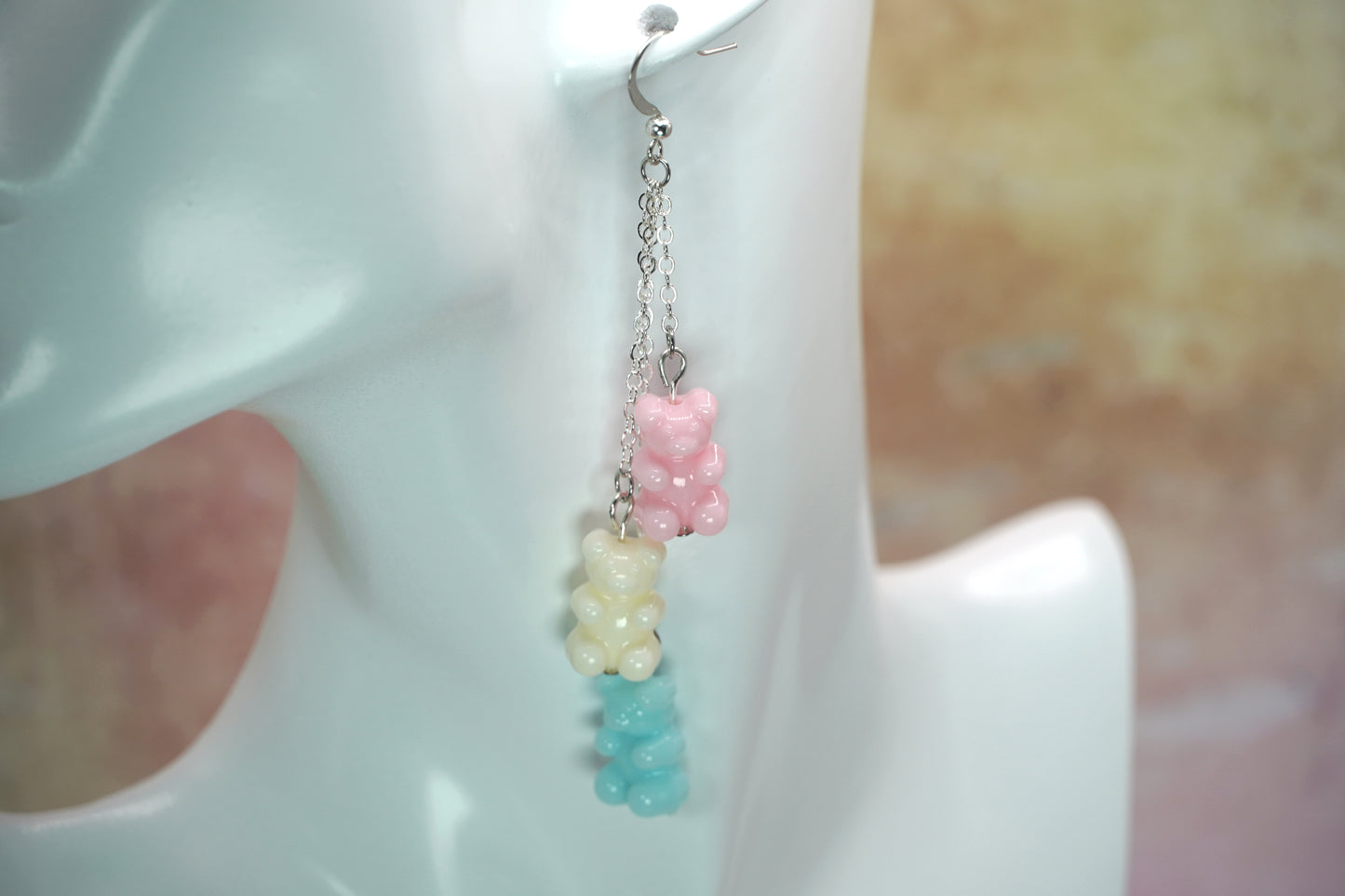 Trans Pride Gummy Bear Earrings, Pride Month Jewelry, LGBTQ+ Ally Gift