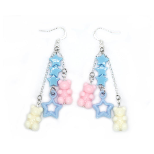 Gummy Bear Star Earrings, Trans Pride Jewelry, LGBTQ Gift - Dekowaii Jewelry Company