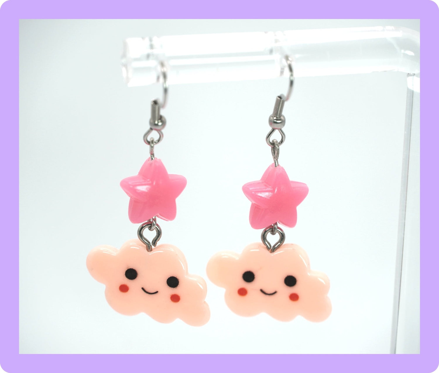 Pink Cloud Star Earrings and Mystery Blind Bag Pair of Earrings - Dekowaii Jewelry Company